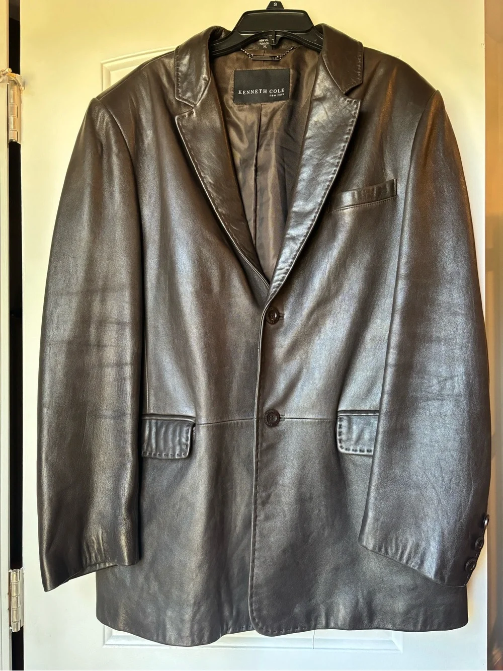 Kenneth Cole NYC Men's Dark Brown Genuine Leather Sport Coat